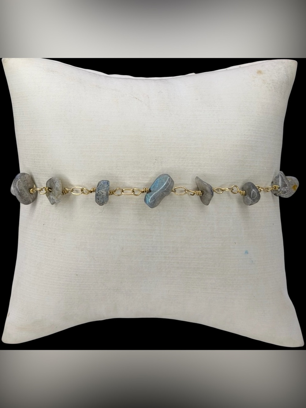 Stunning Authentic Labradorite Gemstone Chain Handmade Bracelet